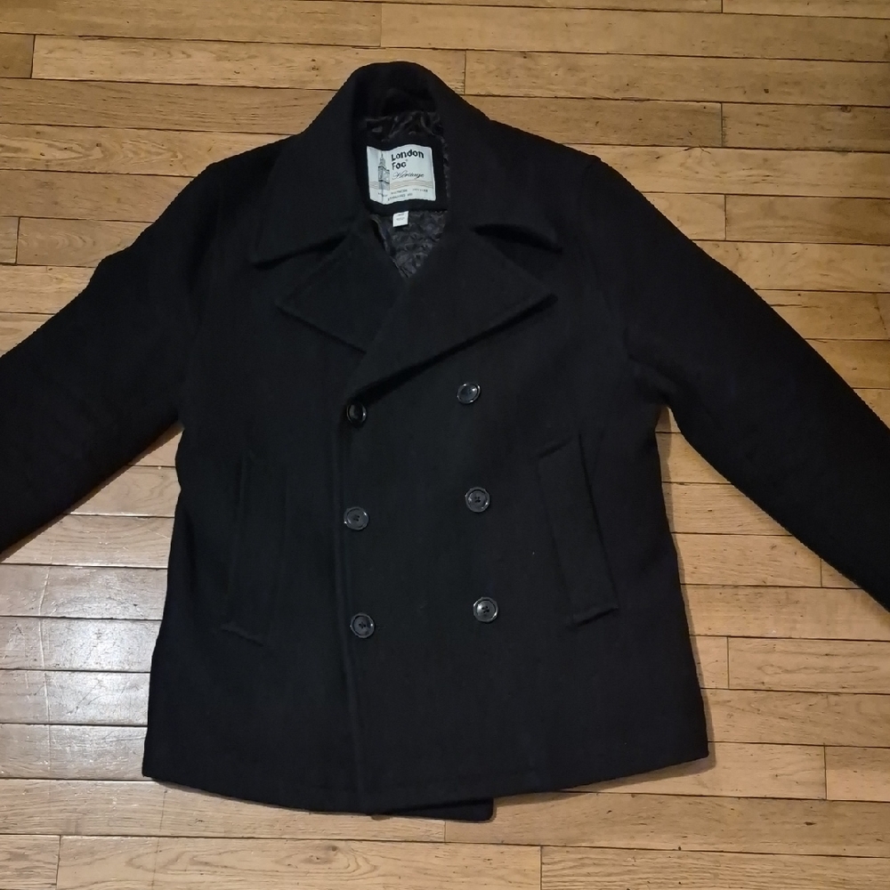 London Fog Black Peacoat